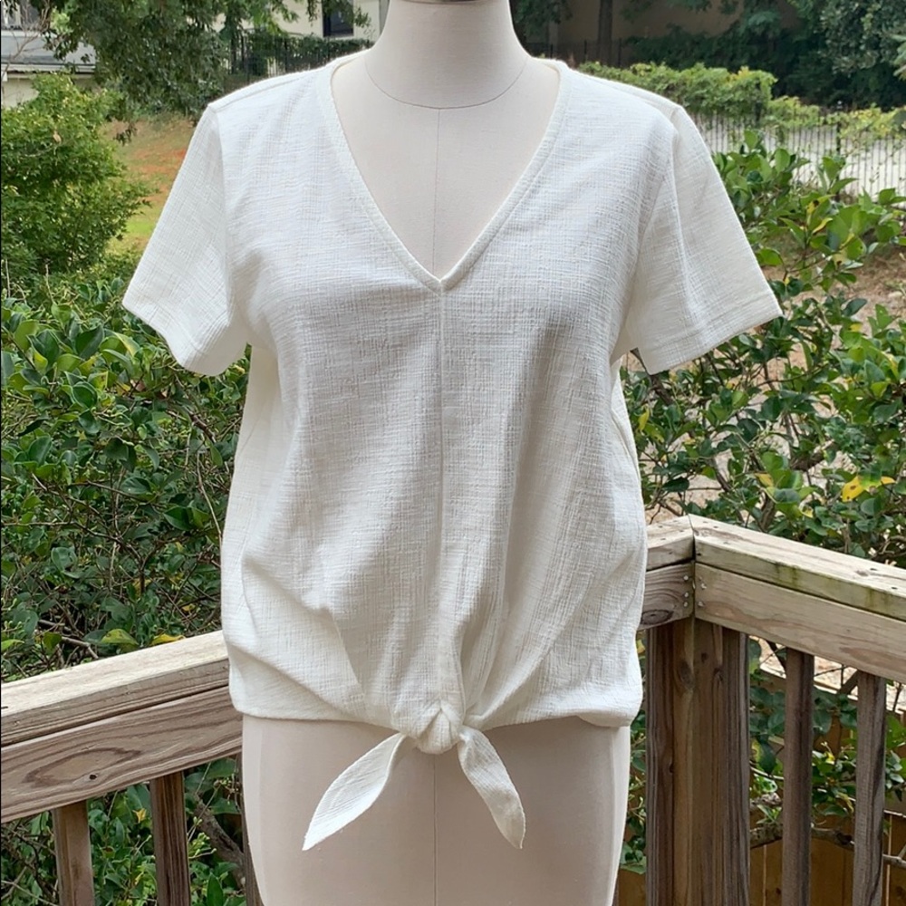 J. Crew Textures front tie top